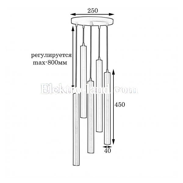 Светильник подвесной MSK Electric Elegant NL 4045-5R BK черный