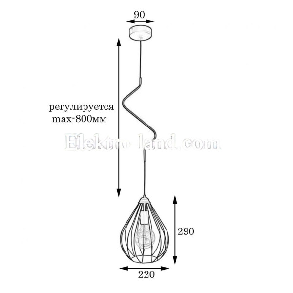 Светильник подвесной MSK Electric Kaplya NL 1422  черный "Капля"
