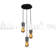 Светильник подвесной на три патрона MSK Electric Asket NL 660-3R черный