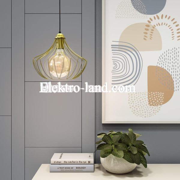 Светильник подвесной в стиле лофт MSK Electric Mexico NL 2825 G золото "Мехико"