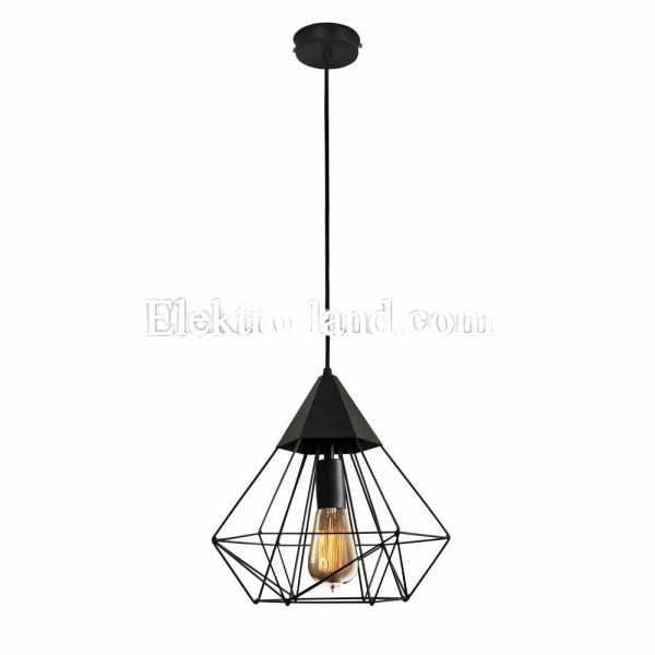 Светильник подвесной в стиле лофт MSK Electric Crystal NL 0538 черный "Кристалл" большой