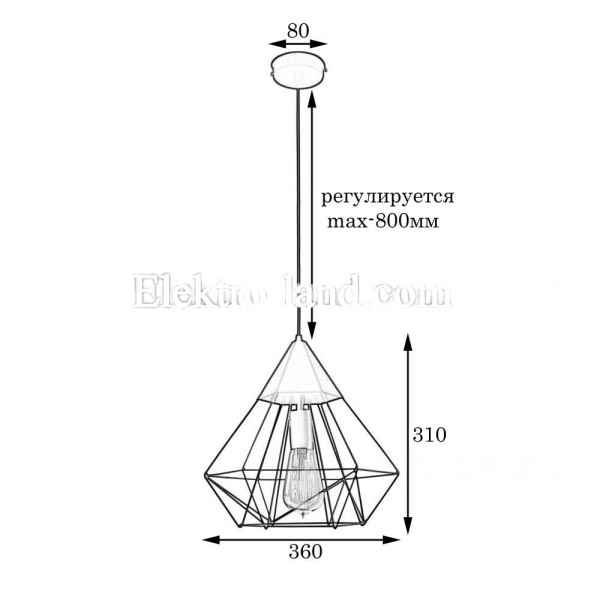 Светильник подвесной MSK Electric Crystal в стиле лофт NL 0535 BN бронза "Кристалл" большой