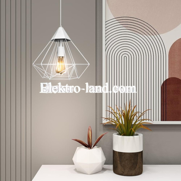 Светильник подвесной в стиле лофт MSK Electric Crystal NL 0538 W белый "Кристалл" большой