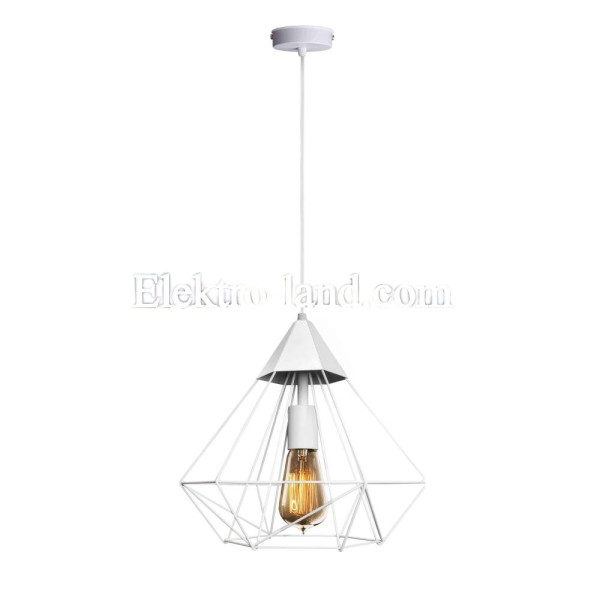 Светильник подвесной в стиле лофт MSK Electric Crystal NL 0538 W белый "Кристалл" большой