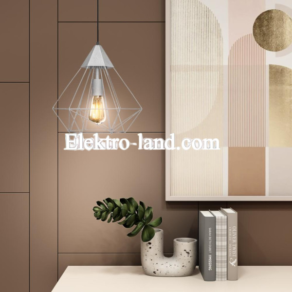 Светильник подвесной MSK Electric Crystal в стиле лофт MR 0538 GR серый "Кристалл" большой