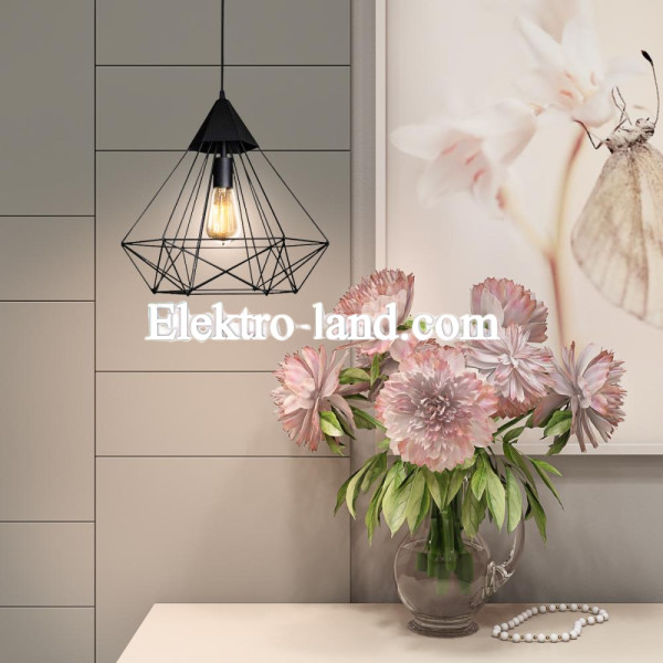 Светильник подвесной MSK Electric Crystal в стиле лофт NL 0541 черный "Кристалл" большой