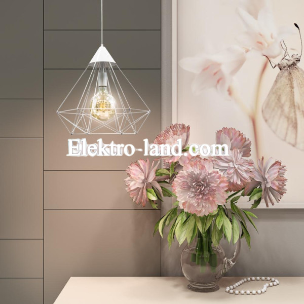 Светильник подвесной MSK Electric Crystal в стиле лофт NL 0541 W белый "Кристалл" большой