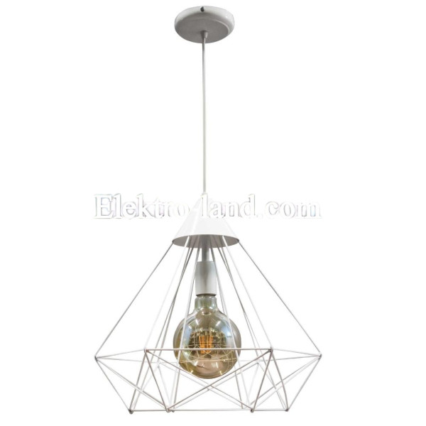 Светильник подвесной MSK Electric Crystal в стиле лофт NL 0541 W белый "Кристалл" большой