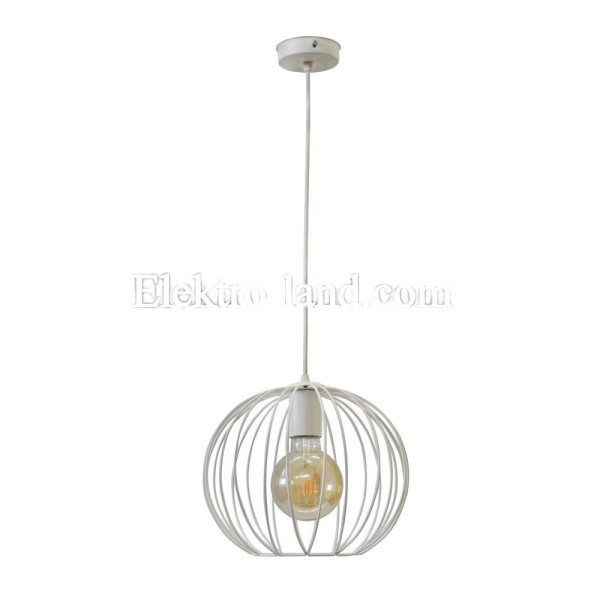 Светильник подвесной в стиле лофт MSK Electric Globe NL 2722 W белый "Глоби"