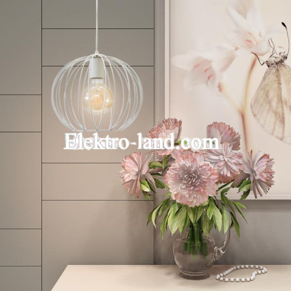 Светильник подвесной в стиле лофт MSK Electric Globe NL 2722 W белый "Глоби"
