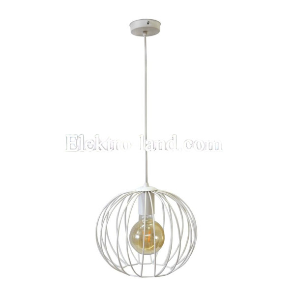 Светильник подвесной в стиле лофт MSK Electric Globe NL 2722 W белый "Глоби"