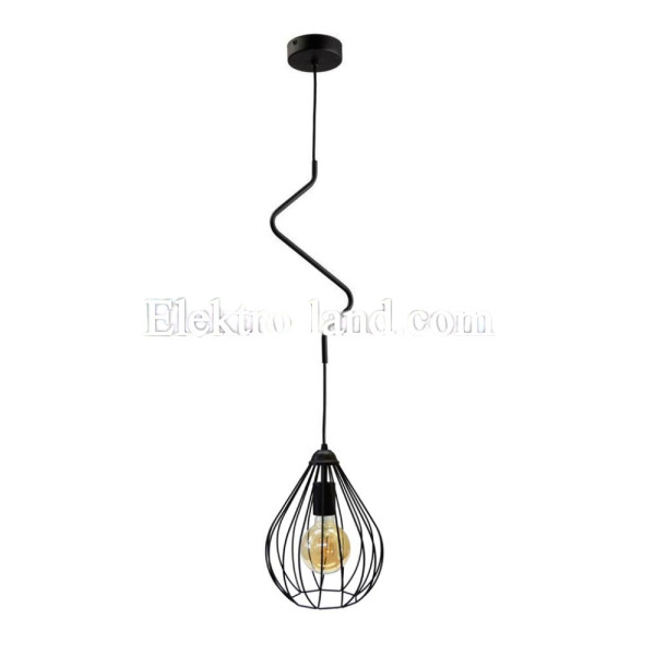 Светильник подвесной MSK Electric Kaplya NL 1422  черный "Капля"