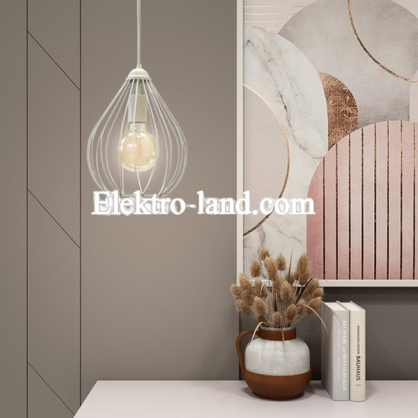 Подвесной светильник в стиле лофт MSK Electric Kaplya NL 2229 W белый "Капля"