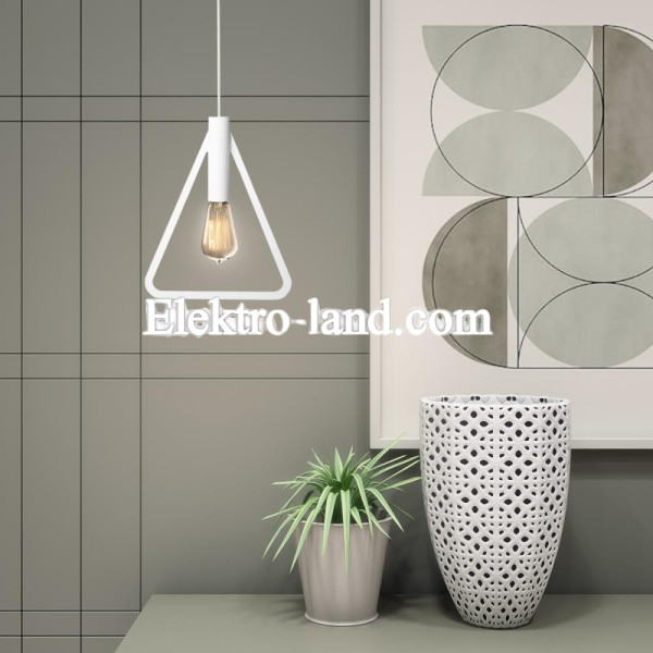 Светильник подвесной MSK Electric Asket под лампу Е27 NL 2733 WH белый (треугольник)