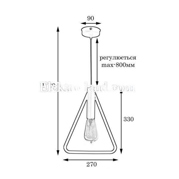 Светильник подвесной MSK Electric Asket под лампу Е27 NL 2733 BK черный (треугольник)