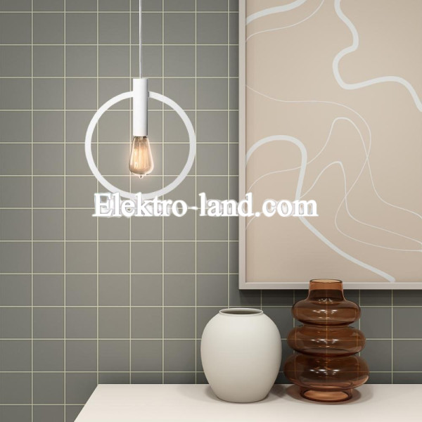 Светильник подвесной MSK Electric Asket под лампу Е27 NL 3033 WH белый (круг)