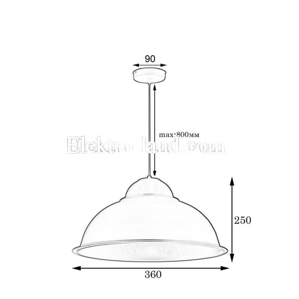 Светильник подвесной в стиле лофт MSK Electric Dome СП 3614 WH+GD белый+золото