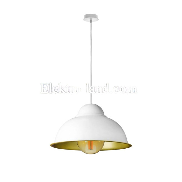 Светильник подвесной в стиле лофт MSK Electric Dome СП 3614 WH+GD белый+золото