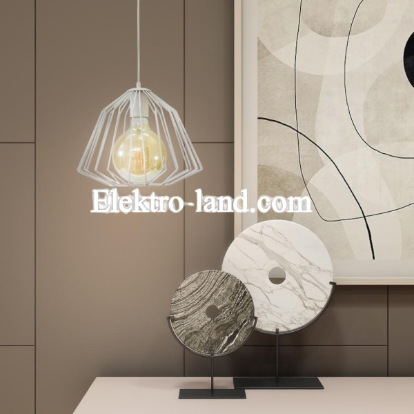 Светильник подвесной в стиле лофт MSK Electric Lattice NL 2724 W белый