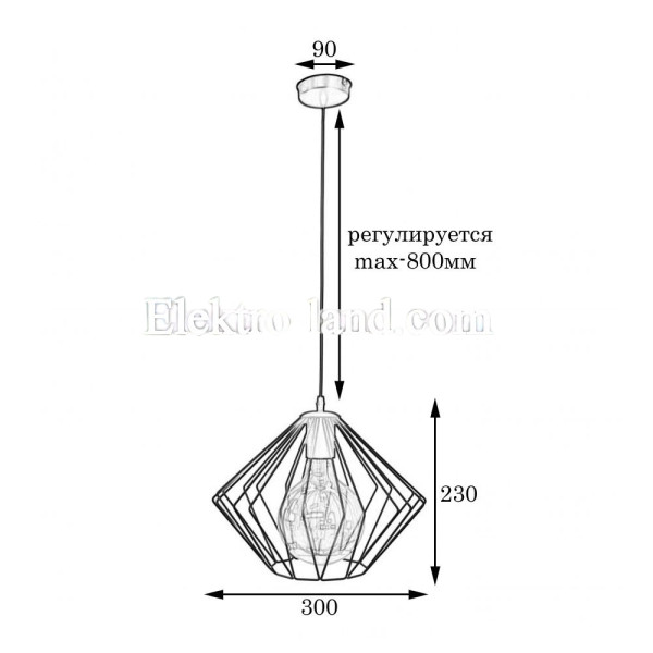 Светильник подвесной в стиле лофт MSK Electric Rhombus NL 3023 черный