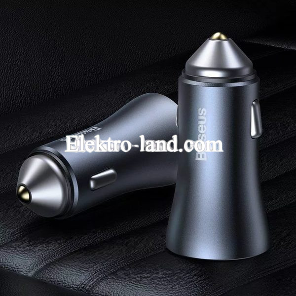 Автозарядка Car Charger | 40W | 2U — Baseus (CCJD-A0G) Golden Contactor Pro Dual Quick Charger Dark Gray — CCJD-A0G темно-серый
