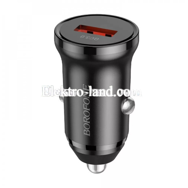 Автомобильное зарядное устройство Car Charger | 18W | QC3.0 — Borofone BZ18 — Black черный