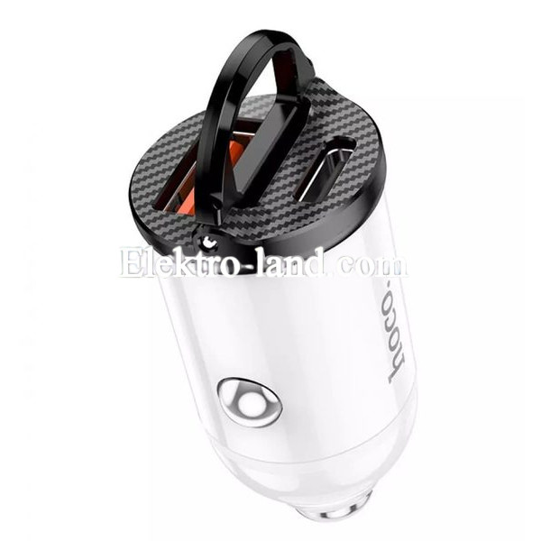 Автомобильное зарядное устройство Car Charger | 30W | PD | QC3.0 — Hoco NZ2 —  белый