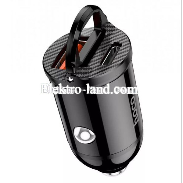 Автомобильное зарядное устройство Car Charger | 30W | PD | QC3.0 — Hoco NZ2 —  черный