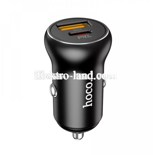 Автомобильное зарядное устройство Car Charger | 30W | PD | QC3.0 — Hoco NZ5  черный