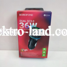 Автомобильное зарядное устройство Car Charger | 36W | 2 QC3.0 — Borofone BZ21A черный