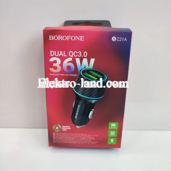 Автомобильное зарядное устройство Car Charger | 36W | 2 QC3.0 — Borofone BZ21A черный