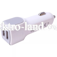 Автомобильное зарядное устройство Car Charger | 2.4A | 2U — Hoco Z23 — White белый