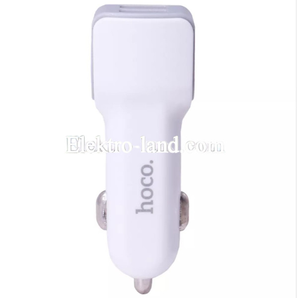 Автомобильное зарядное устройство Car Charger | 2.4A | 2U — Hoco Z23 — White белый