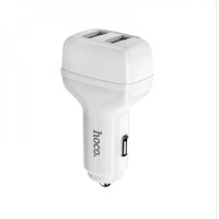 Автомобильное зарядное устройство Car Charger | 2.4A | 2U — Hoco Z36 — White белый