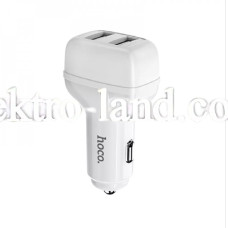Автомобильное зарядное устройство Car Charger | 2.4A | 2U — Hoco Z36 — White белый