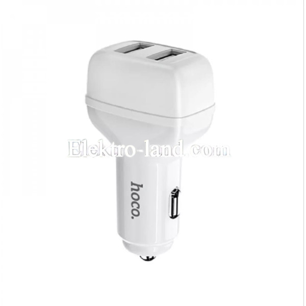 Автомобильное зарядное устройство Car Charger | 2.4A | 2U — Hoco Z36 — White белый