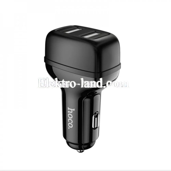 Автомобильное зарядное устройство Car Charger | 2.4A | 2U — Hoco Z36 — Black черный