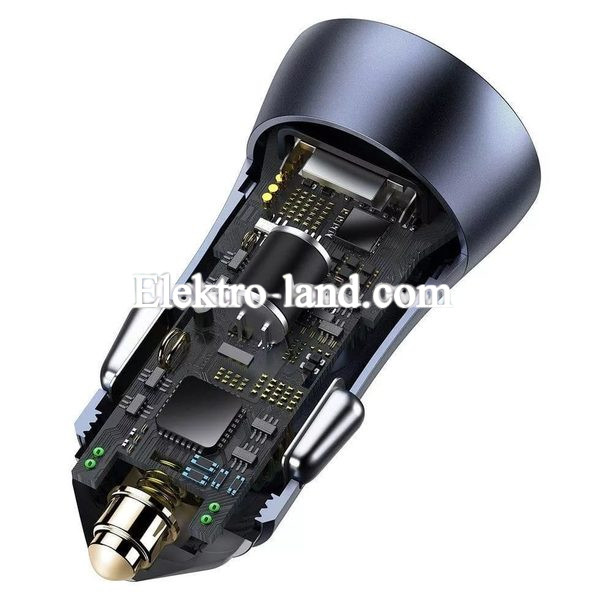 Автозарядка Car Charger | 40W | 2U — Baseus (CCJD-A0G) Golden Contactor Pro Dual Quick Charger Dark Gray — CCJD-A0G темно-серый