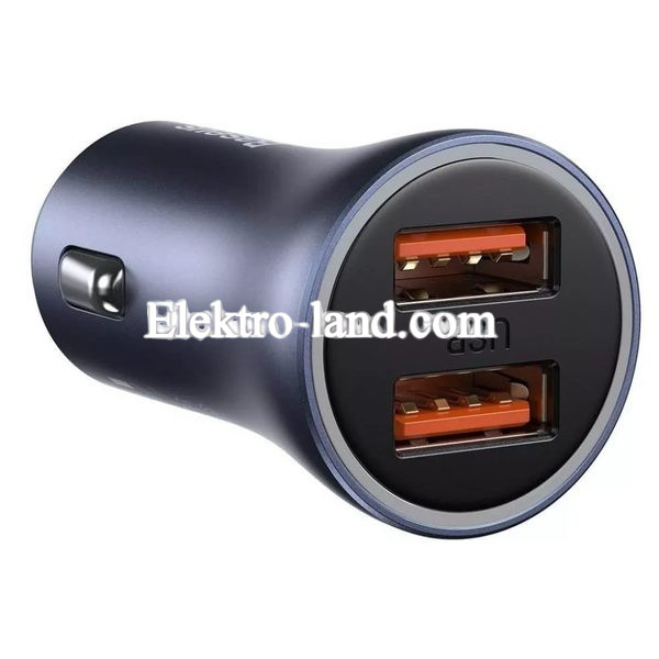 Автозарядка Car Charger | 40W | 2U — Baseus (CCJD-A0G) Golden Contactor Pro Dual Quick Charger Dark Gray — CCJD-A0G темно-серый