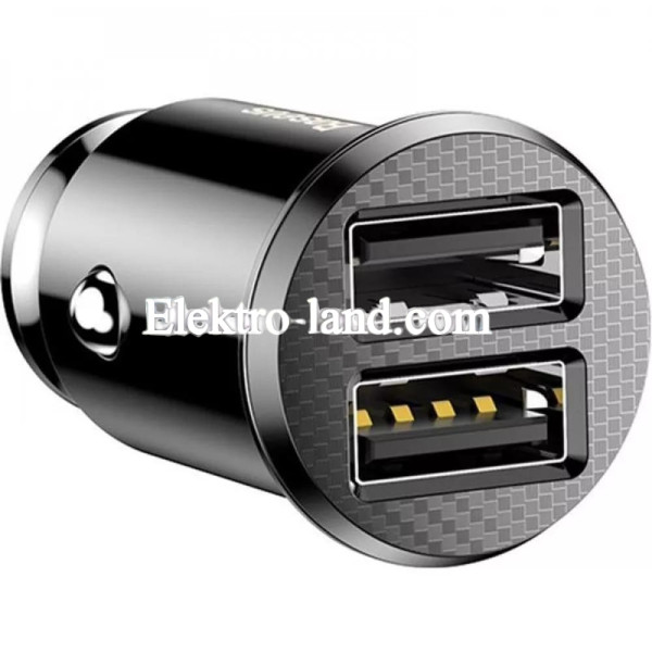 Автомобильное зарядное устройство Car Charger | 15.5W | 2U — Baseus (CCALL-ML) Grain — CCALL-ML01 черный