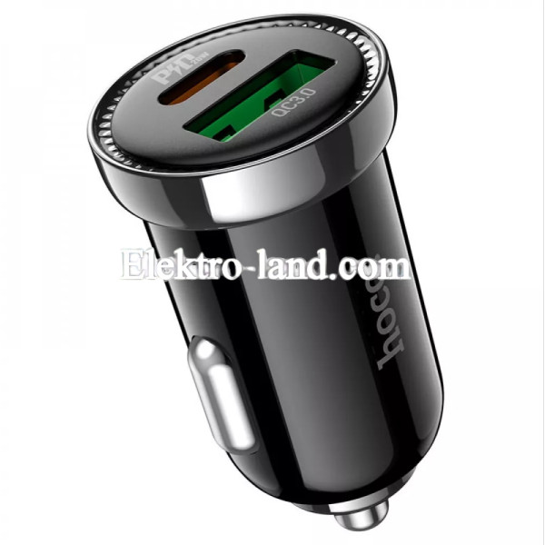 Автомобильное зарядное устройство Car Charger | 20W | PD | QC3.0 — Hoco Z44 черный