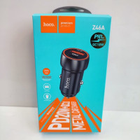 Автомобильное зарядное устройство Car Charger | 20W | PD | QC3.0 — Hoco Z46A металлик