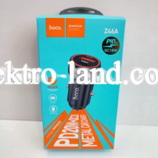 Автомобильное зарядное устройство Car Charger | 20W | PD | QC3.0 — Hoco Z46A металлик