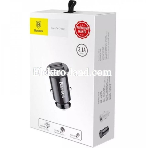 Автомобильное зарядное устройство Car Charger | 15.5W | 2U — Baseus (CCALL-ML) Grain — CCALL-ML01 черный