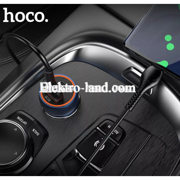 Автомобильное зарядное устройство Car Charger | 20W | PD | QC3.0 — Hoco Z46A металлик