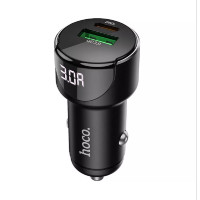 Автомобильное зарядное устройство Car Charger | 20W | PD | QC3.0 | Digital Display — Hoco Z42 черный