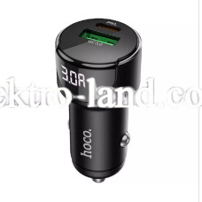 Автомобильное зарядное устройство Car Charger | 20W | PD | QC3.0 | Digital Display — Hoco Z42 черный