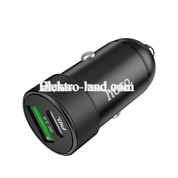 Автомобильное зарядное устройство Car Charger | 20W | PD | QC3.0 — Hoco Z32B черный