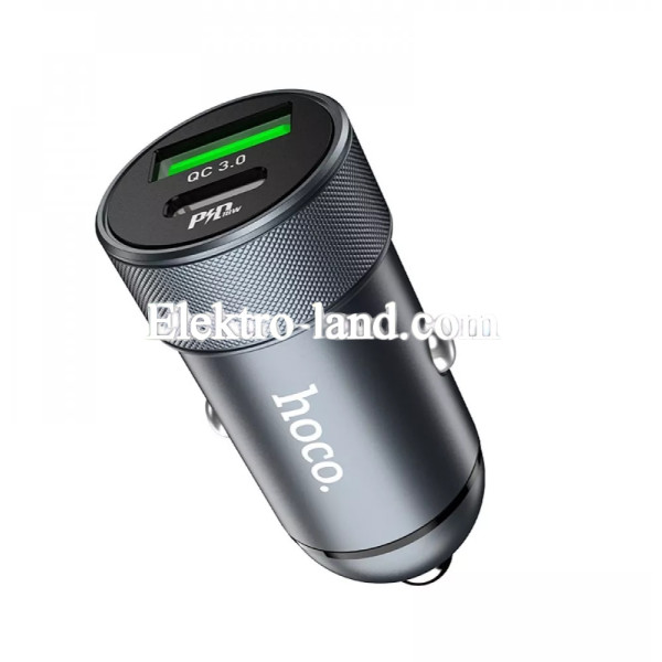 Автомобильное зарядное устройство Car Charger | 20W | PD | QC3.0 — Hoco Z32B черный