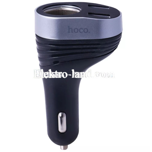 Автомобильное зарядное устройство Car Charger | 3.1A | 2U | Digital Display — Hoco Z29  черный